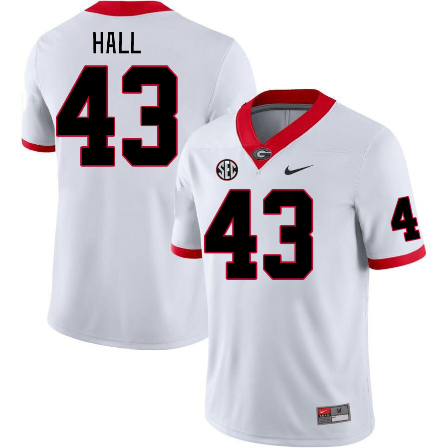 Men #43 Ali Hall Georgia Bulldogs College Football Jerseys Stitched-White